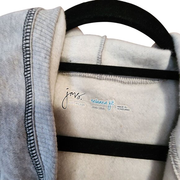 Just My Size Womens Gray Relaxed Fit Zip-Up Hoodie 26W/28W NWT - Picture 4 of 4